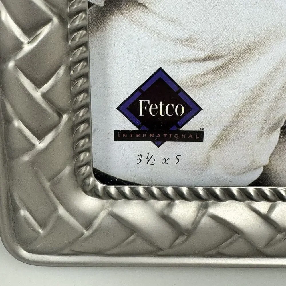 Fetco Braided Silver Picture Photo Frame 3.5”x 5”